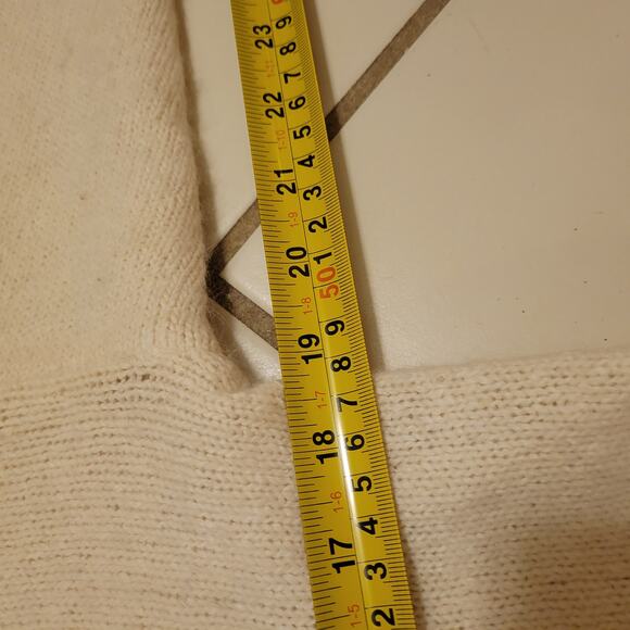 iB Diffusion Vintage Silk Blend Sweater Women's Small Cream Fall Leaves - Picture 9 of 10